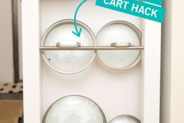 Use towel bars as a lid rack.